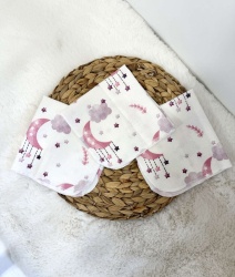 Комплект от 3 броя бархетни кърпички за многократна употреба "Розова луна"