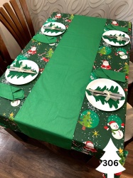 Коледен комплект за маса "Снежко/зелено" - 306