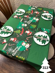 Коледен комплект за маса "Къщичка/ червено" - 313