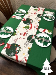 Коледен комплект за маса "Дядо Коледа/Зелено" - 311