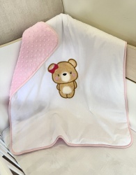Бебешко одеяло с апликация "Мечо", 80/90см.