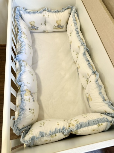 Обиколници за бебешка кошара "Градинарче" - синьо