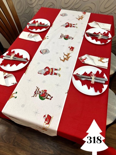 Коледен комплект за маса "Дядо Коледа/ червено" - 318