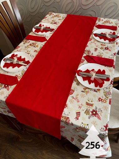 Коледен комплект за маса "Бухалчета" - 256