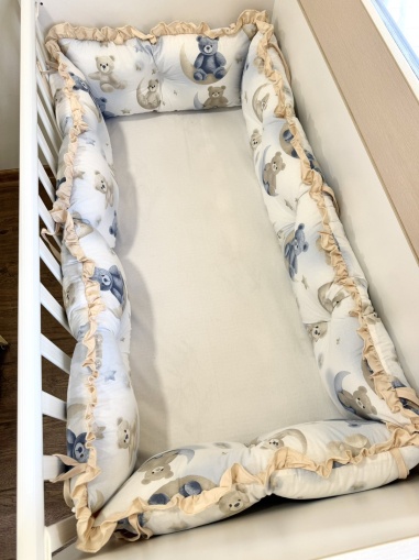 Обиколници за бебешка кошара "Лунна приказка" - бежово