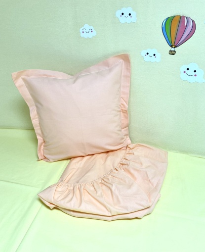 Долен чаршаф с ластик + калъфка - "Праскова"