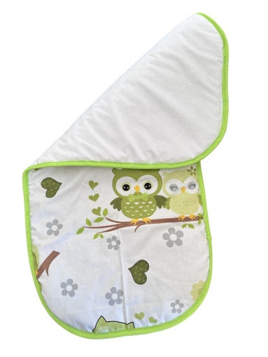 Непромокаема подложка 2в1 "Зелени бухалчета"