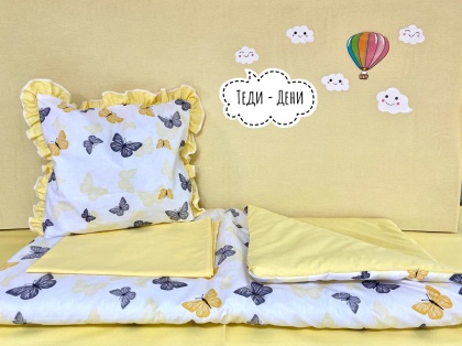 Комплект за количка "Жълти пеперудки"