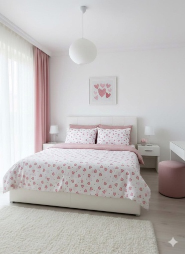 Спален комплект "Сладки сърчица"