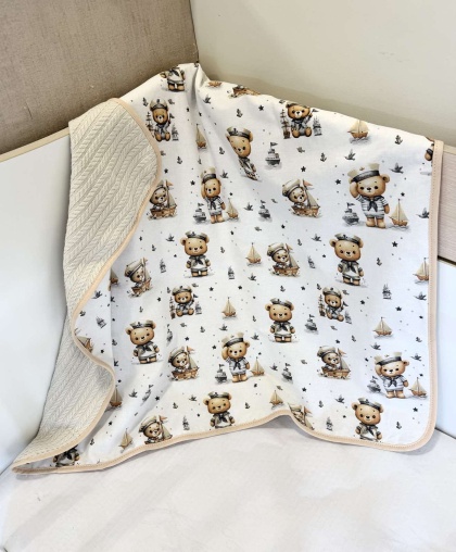 Бебешко одеяло - "Моряче" - бежово - 80/90см.