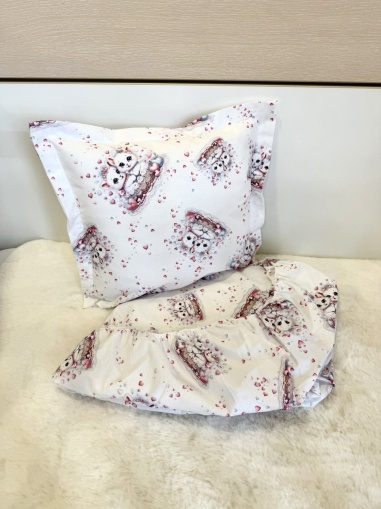 Долен чаршаф с ластик + калъфка - "Котешка прегръдка"