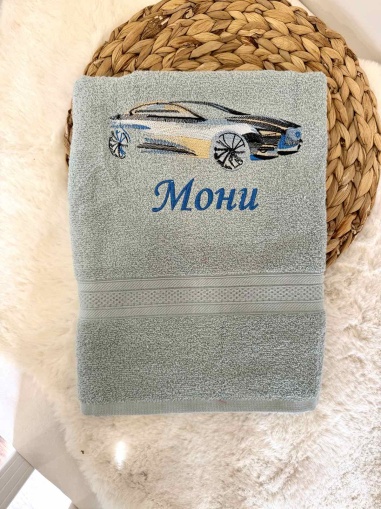 Детска кърпа за баня с бродерия - 30/50см. - Кола