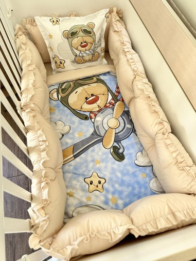 Бебешки спален комплект "Пилотче" - синьо