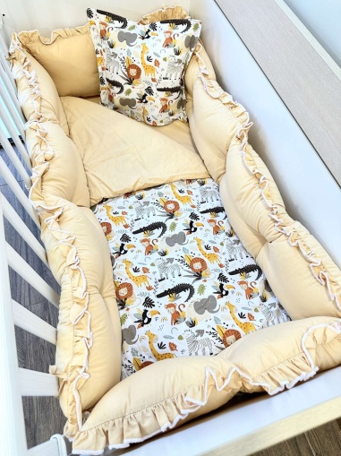 Бебешки спален комплект 8 части с обиколници "Джунгла"