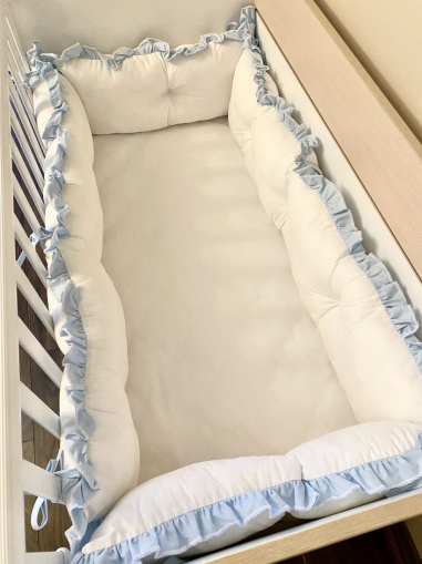 Обиколници за бебешка кошара "Екрю / Мента"