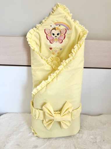 Персонализирано порт бебе за изписване с бродерия "Малка пеперуда" , 80/80см.