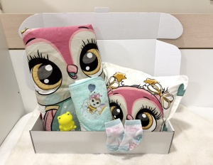 Луксозна подаръчна кутия за бебе "Бухалче"