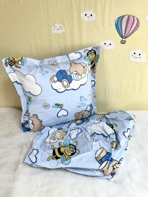 Долен чаршаф с ластик + калъфка - "Сини мечета"