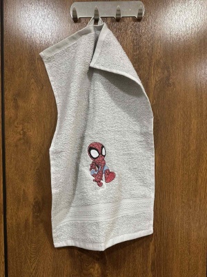 Детска кърпа за баня с бродерия - 30/50см. - Спайдърмен