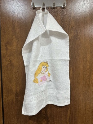 Детска кърпа за баня с бродерия - 30/50см. - Спящата красавица