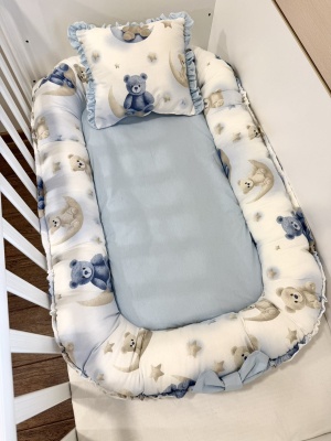 Бебешко гнездо "Лунна приказка" - синьо
