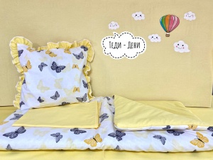 Комплект за количка "Жълти пеперудки"