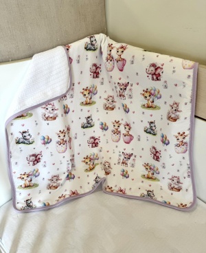 Бебешко одеяло - "Весели мъници" - лилаво - 80/90см.