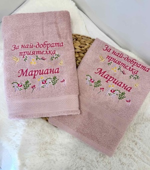 Подаръчен комплект хавлии "Нежни цветя"
