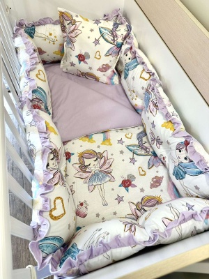 Бебешки спален комплект 8 части с обиколници "Феи"