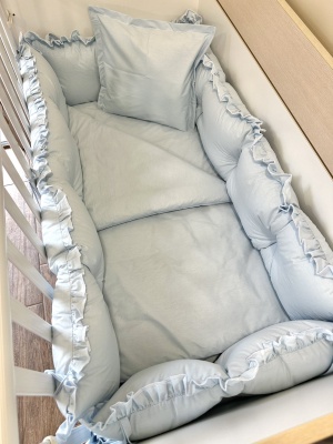 Бебешки спален комплект 8 части с обиколници "Бял"