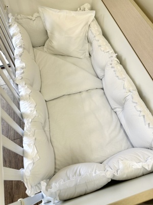 Бебешки спален комплект 8 части с обиколници "Бял"