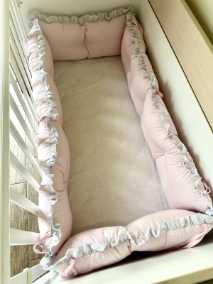 Crib bumpers "Ecru/Mint"