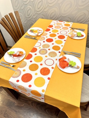 Комплект за маса "Цветна геометрия" - слънчево