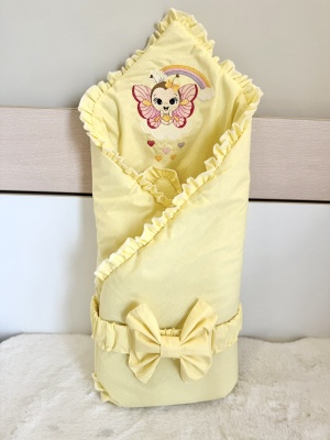 Персонализирано порт бебе за изписване с бродерия "Малка пеперуда" , 80/80см.