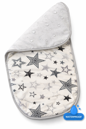 Непромокаема подложка 2в1 "Сиви звездички"