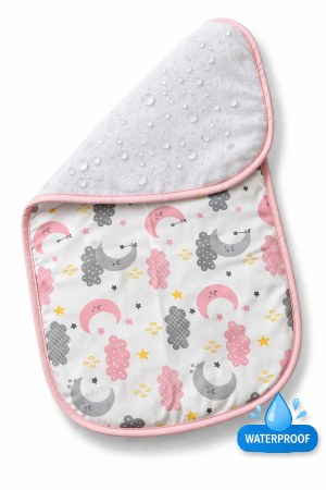 Непромокаема подложка 2в1 "Розови лунички"