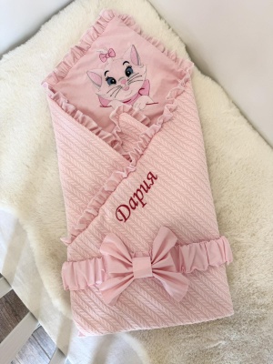 Лятно порт бебе с бродерия "Коте" , 80/80см.